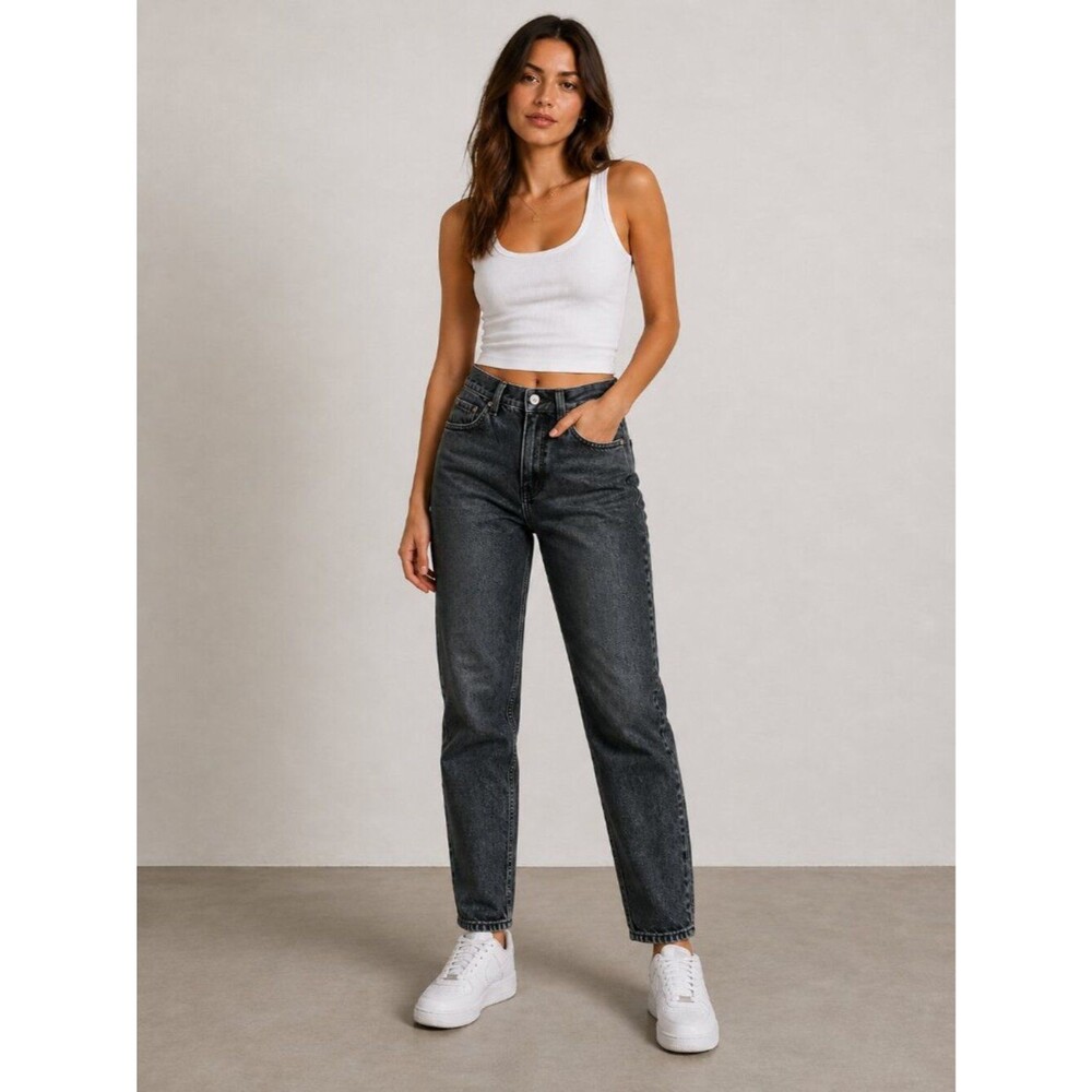 American Eagle Strigid Jeans Women’s 0 Short Black High Rise Straight Denim